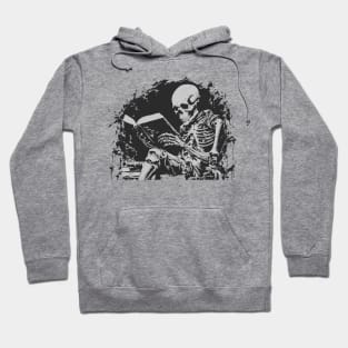 skeleton reading a book Hoodie